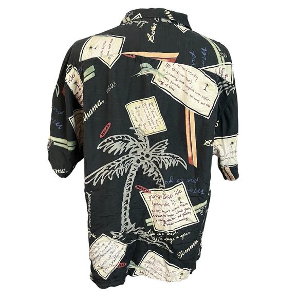 Tommy Bahama Men's Island Graphic 100% Silk Button Down Short Sleeve Shirt Sz L - Picture 3 of 5